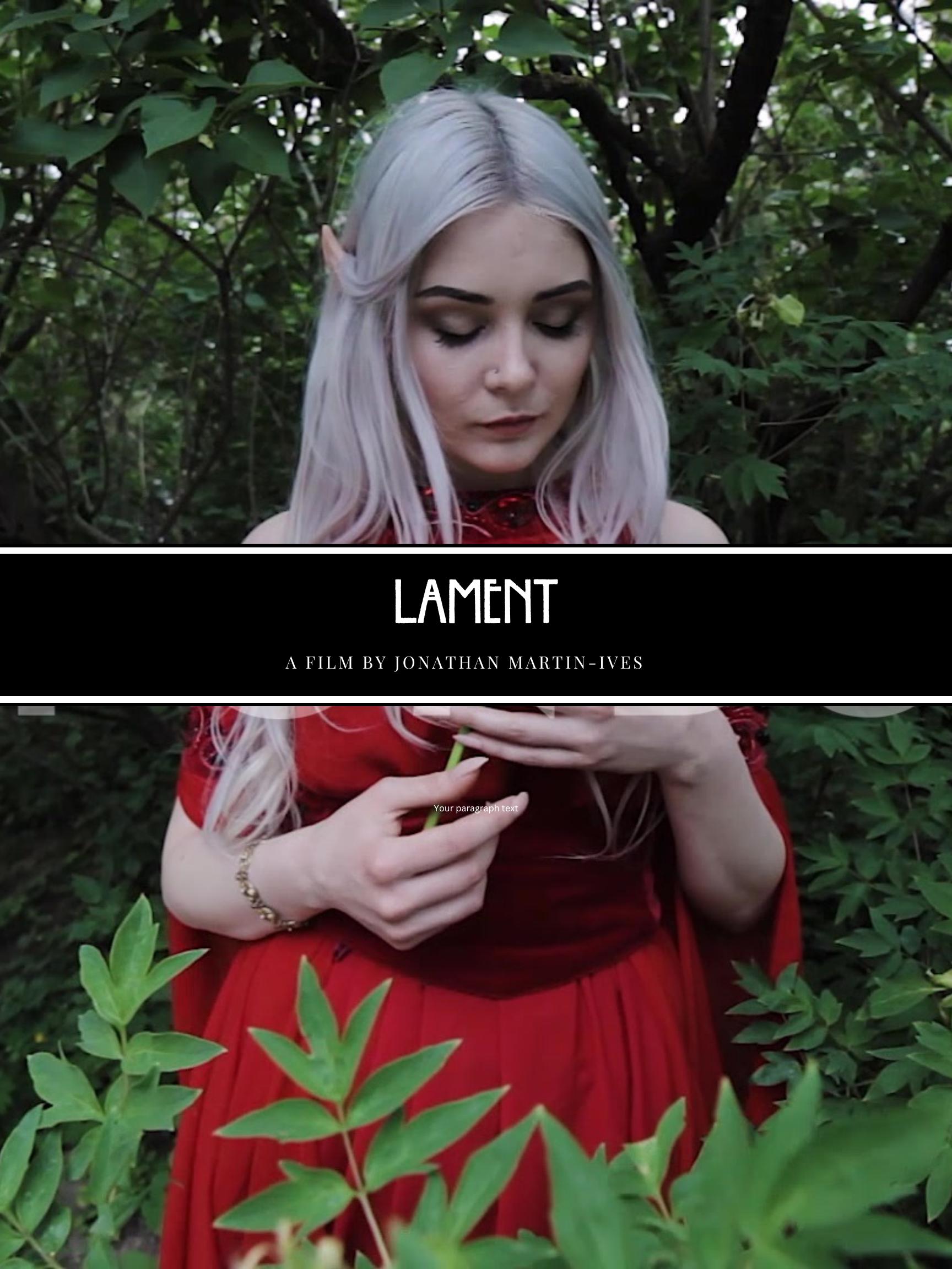 Jonathan Martin-Ives, Founder of RellianStorm Cinema presents Lament sci-fi short film poster by RellianStorm Cinema